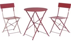 BISTROSET ROOD, Tafel En 2 Stoelen