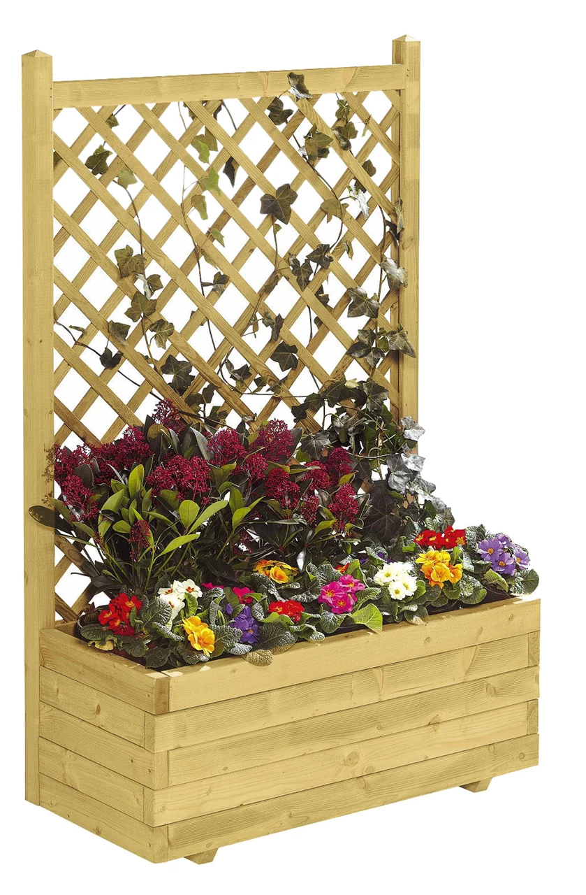 Bloembak Met Rechttrellis 140 X 90 X 30 Cm (HxBxD). 4 Bloembak Met Rechttrellis 140 X 90 X 30 Cm (HxBxD). - Afbeelding 4