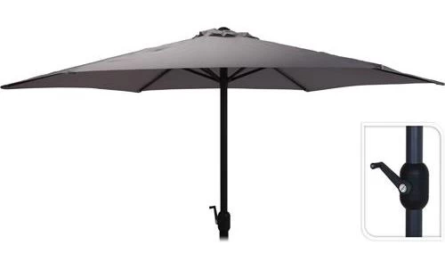 Parasol Dia 3m Grijs 2 Parasol Dia 3m Grijs - Afbeelding 2