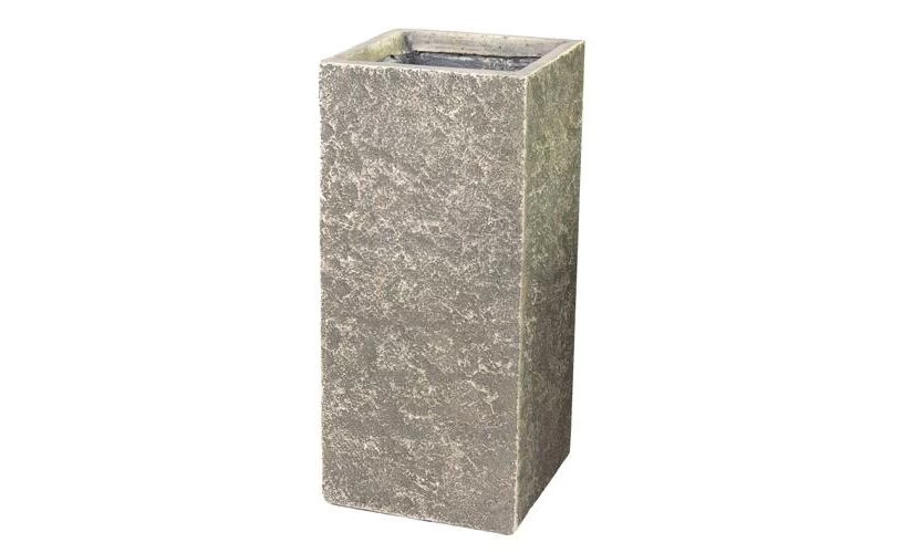 Pot, Colorado, Kubus, Grijs, L 40 Cm, B 40 Cm, H 80 Cm, Mega Collections 1 Pot, Colorado, Kubus, Grijs, L 40 Cm, B 40 Cm, H 80 Cm, Mega Collections