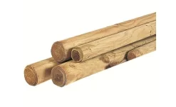 Ronde Paal Cilindrisch Gefreesd Haaks Gekort 1 Zijde Gekroond, # 10 X 400 Cm.