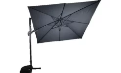 Zweefparasol Kantelbaar Grijs, 3x3 Mtr, Fiji 2